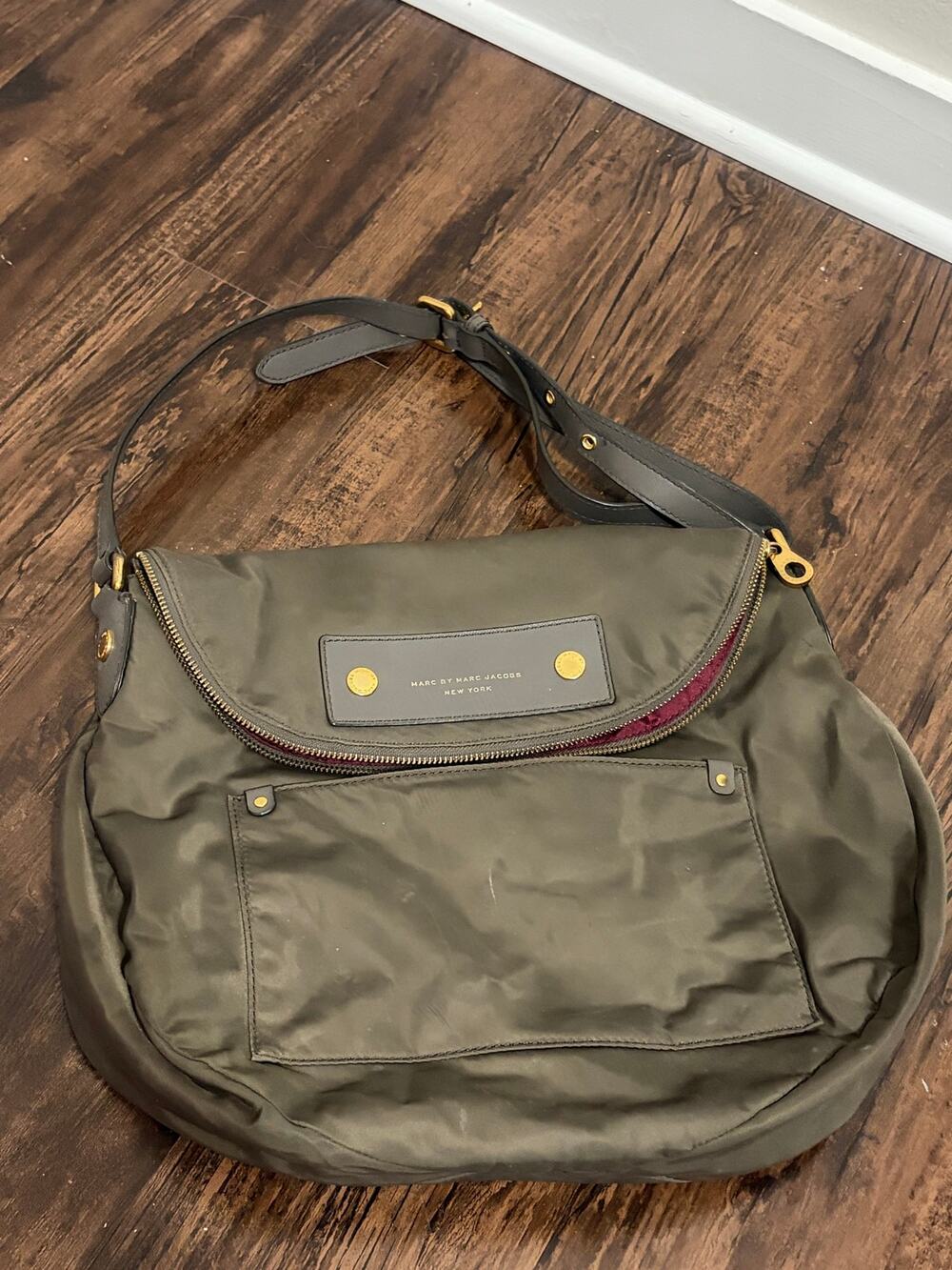 Marc Jacobs Purse Nylon Shoulder Bag Dark Green Gray Preppy Y2K Streetwear Bags